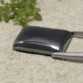 Hematite Gemstone in 18.3 x 12 mm Size for Sale, Hematite Stone in Black Gray Color