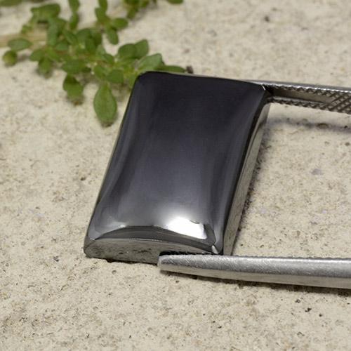 Black Gray Hematite Gem - 25.8ct Baguette Cabochon (ID: 497959)