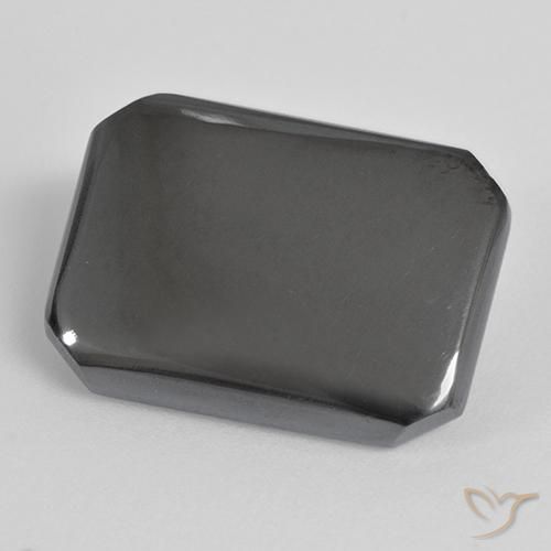 17.55ct Natural Medium Grey Hematite, Emerald Cut, Opaque