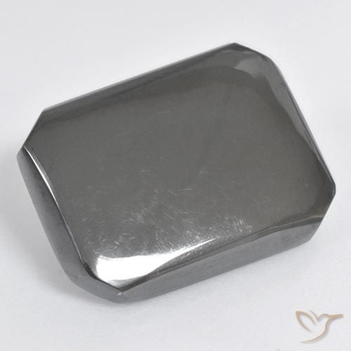 19.55 ct Gray Hematite Stone, Natural Hematite in Octagon Cabochon Shape for Sale