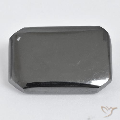 19.94ct Natural Medium Grey Hematite, Emerald Cut, Opaque
