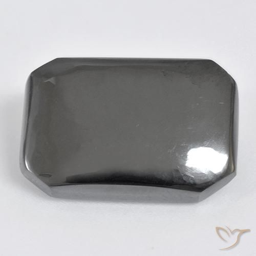 21,9 ct octagonschliff grauer Hämatit aus Brasilien, Größe 19,9 x 13,9mm, Garantiert natürlicher Edelstein, Opaque Reinheit, 1 Stück Hämatit in Mittelgrau Farbe, Mohs-Härte von 5,5 - 6,5, Photo A