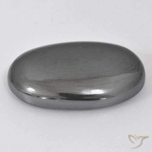 Hematite Gemstone in 23.9 x 16.2 mm Size for Sale, Hematite Stone in Medium Gray Color