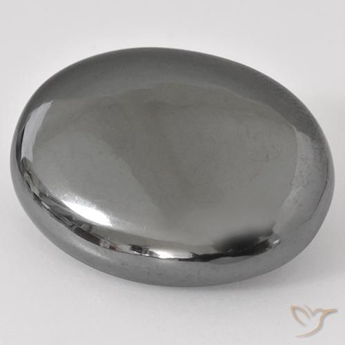 35.44 ct Gray Hematite Stone, Natural Hematite in Oval Cabochon Shape for Sale