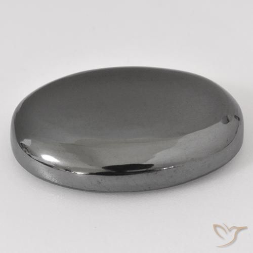 Hematite Gemstone in 25 x 18 mm (calibrated) Size for Sale, Hematite Stone in Medium Gray Color