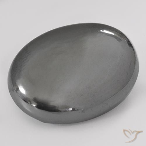 33.54ct Natural Silver Gray Hematite, Oval, Opaque