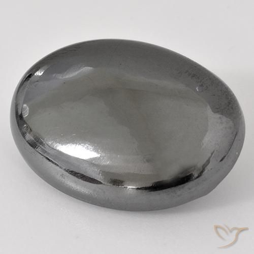33.54 ct Gray Hematite Stone, Natural Hematite in Oval Cabochon Shape for Sale
