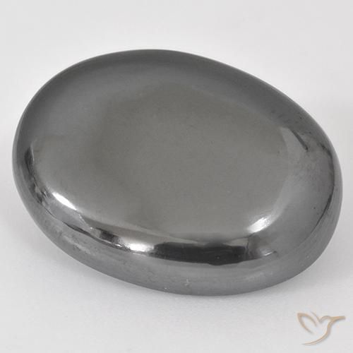38.86 ct Gray Hematite Stone, Natural Hematite in Oval Cabochon Shape for Sale