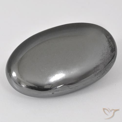 27.13ct Natural Medium Gray Hematite, Oval, Opaque