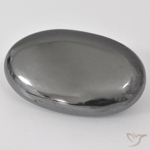 27.13 ct Gray Hematite Stone, Natural Hematite in Oval Cabochon Shape for Sale