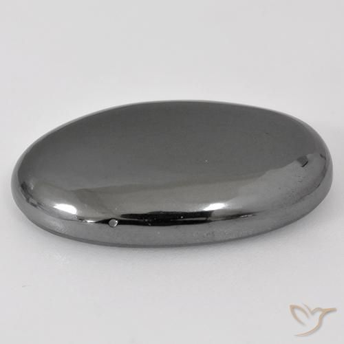 Hematite Gemstone in 24 x 14.3 mm Size for Sale, Hematite Stone in Medium Gray Color