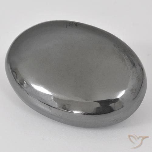 32.02 ct Gray Hematite Stone, Natural Hematite in Oval Cabochon Shape for Sale