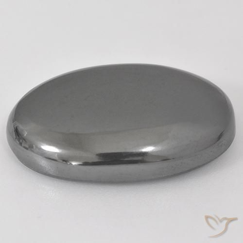 Hematite Gemstone in 23.3 x 16.2 mm Size for Sale, Hematite Stone in Medium Gray Color