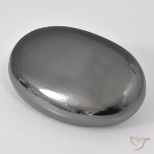 34.18 ct Gray Hematite Stone, Natural Hematite in Oval Cabochon Shape for Sale