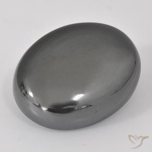 38.37 ct Gray Hematite Stone, Natural Hematite in Oval Cabochon Shape for Sale