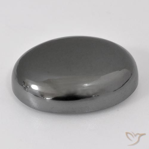 Hematite Gemstone in 21.8 x 17 mm Size for Sale, Hematite Stone in Silver Gray Color