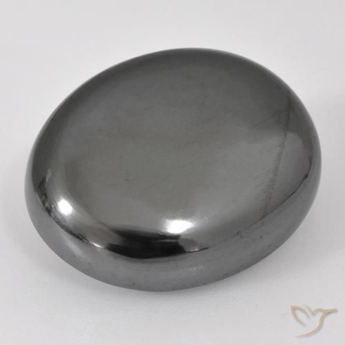 25.50ct Natural Silver Gray Hematite, Oval, Opaque