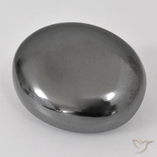 25.50 ct Gray Hematite Stone, Natural Hematite in Oval Cabochon Shape for Sale