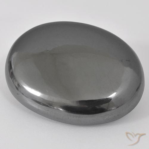38.87 ct Gray Hematite Stone, Natural Hematite in Oval Cabochon Shape for Sale