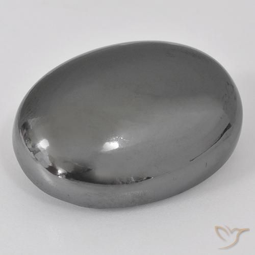 41.28ct Natural Silver Gray Hematite, Oval, Opaque