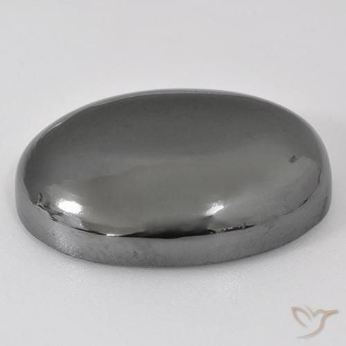 Hematite Gemstone in 23.4 x 17.2 mm Size for Sale, Hematite Stone in Silver Gray Color