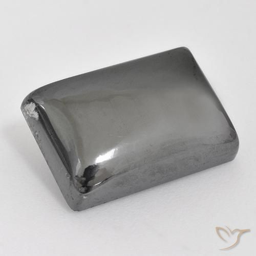 13.85 ct Gray Hematite Stone, Natural Hematite in Baguette Cabochon Shape for Sale