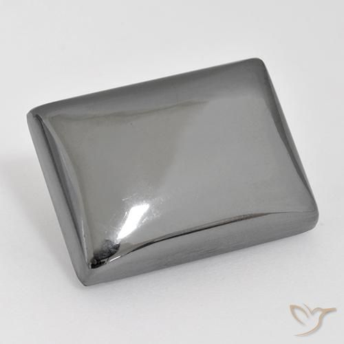 26.82 ct Gray Hematite Stone, Natural Hematite in Baguette Cabochon Shape for Sale