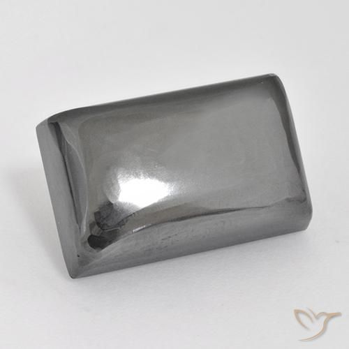 19.79 ct Gray Hematite Stone, Natural Hematite in Baguette Cabochon Shape for Sale