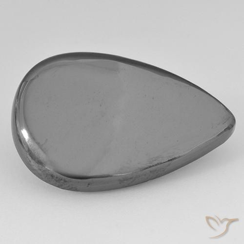 22.23ct Natural Medium Gray Hematite, Pear Shape, Opaque