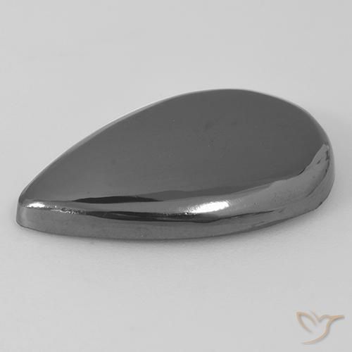 22.23 ct Gray Hematite Stone, Natural Hematite in Pear Cabochon Shape for Sale