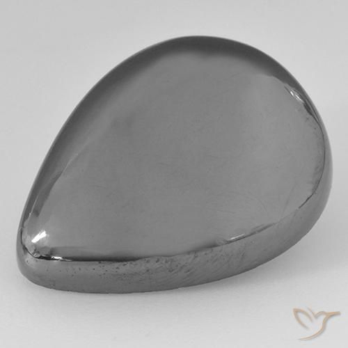 33.97ct Natural Silver Gray Hematite, Pear Shape, Opaque