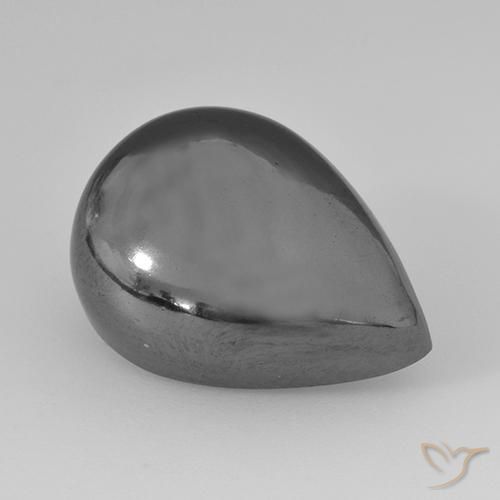 31.32 ct Gray Hematite Stone, Natural Hematite in Pear Cabochon Shape for Sale