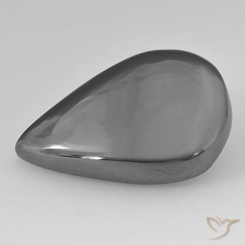 26.52 ct Gray Hematite Stone, Natural Hematite in Pear Cabochon Shape for Sale