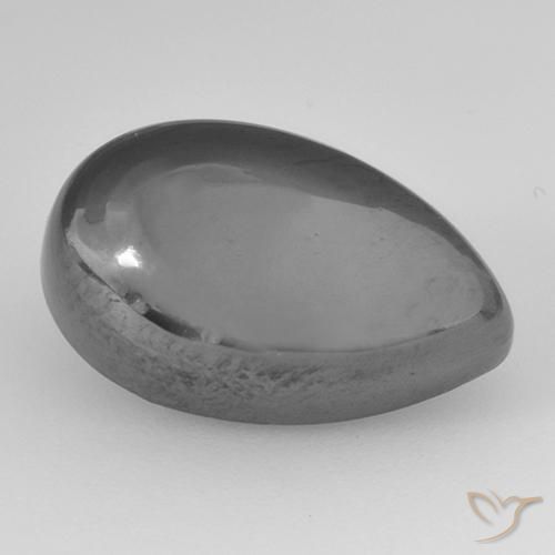 14.37 ct Gray Hematite Stone, Natural Hematite in Pear Cabochon Shape for Sale