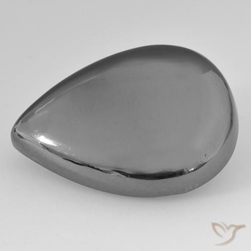 31.03ct Natural Silver Gray Hematite, Pear Shape, Opaque