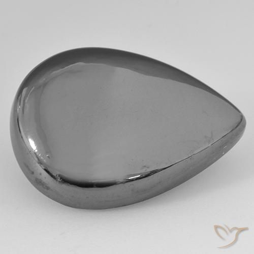 31.03 ct Gray Hematite Stone, Natural Hematite in Pear Cabochon Shape for Sale