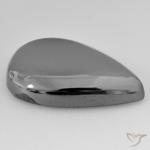 28.34 ct Gray Hematite Stone, Natural Hematite in Pear Cabochon Shape for Sale