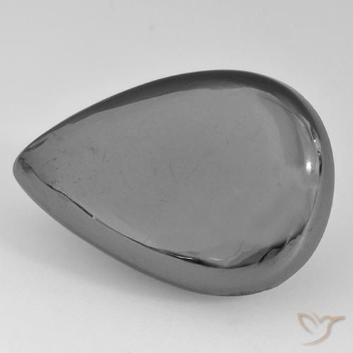Hematite Gemstone in 24 x 16 mm Size for Sale, Hematite Stone in Medium Gray Color
