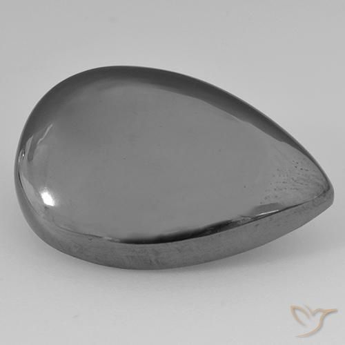 31.99ct Natural Medium Grey Hematite, Pear Shape, Opaque