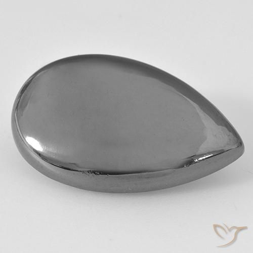 29.68ct Natural Medium Grey Hematite, Pear Shape, Opaque