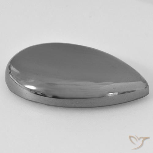 Hematite Gemstone in 26.3 x 16.1 mm Size for Sale, Hematite Stone in Medium Grey Color