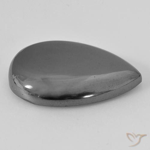 Hematite Gemstone in 24.3 x 16.4 mm Size for Sale, Hematite Stone in Medium Grey Color