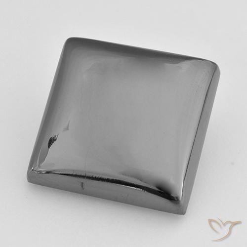 20.88 ct Gray Hematite Stone, Natural Hematite in Square Cabochon Shape for Sale