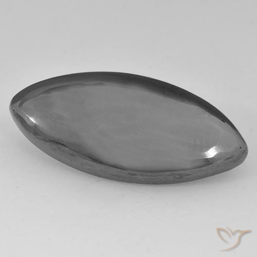 14.12 ct Gray Hematite Stone, Natural Hematite in Marquise Cabochon Shape for Sale