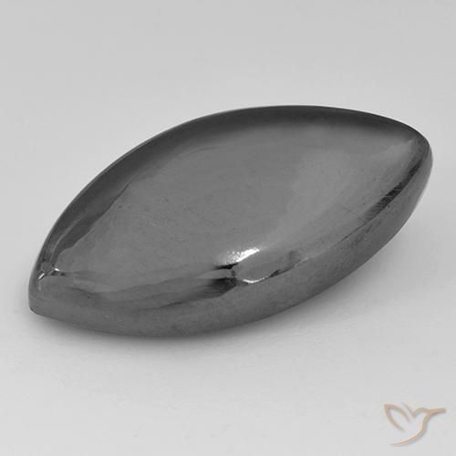 19.85 ct Gray Hematite Stone, Natural Hematite in Marquise Cabochon Shape for Sale