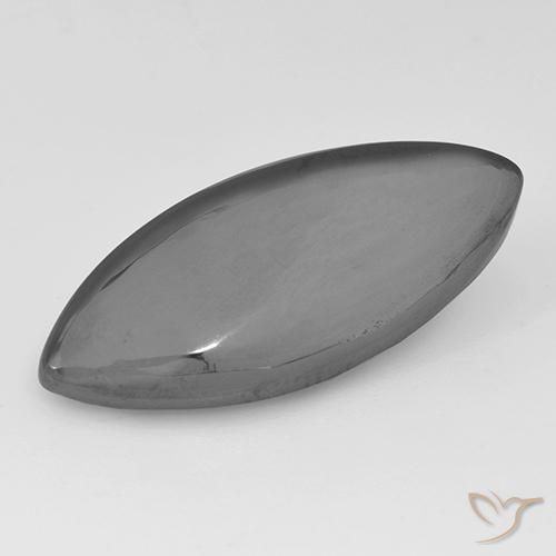 12.42 ct Gray Hematite Gemstone, Hematite Gem in Marquise Cabochon Shape for Sale.