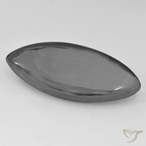 12.42 ct Gray Hematite Stone, Natural Hematite in Marquise Cabochon Shape for Sale