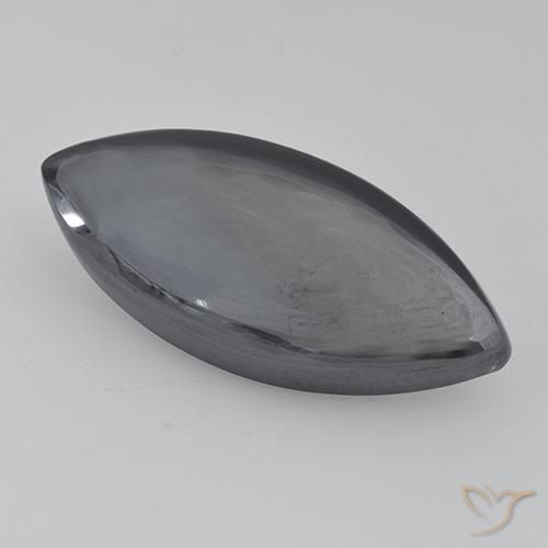 24.18ct Natural Silver Gray Hematite, Marquise, Opaque
