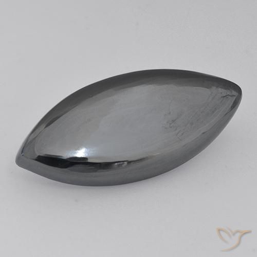 24.18 ct Gray Hematite Stone, Natural Hematite in Marquise Cabochon Shape for Sale