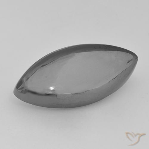 19.46ct Natural Silver Gray Hematite, Marquise, Opaque